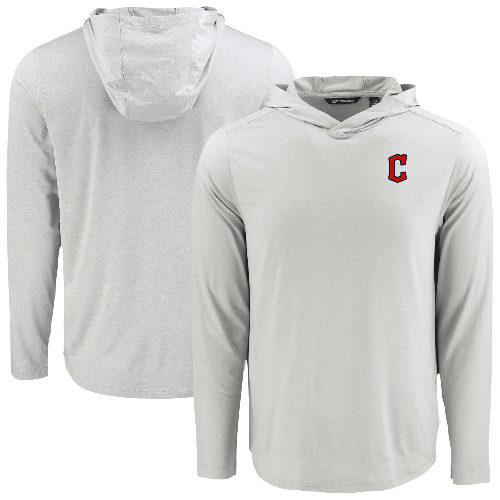 Cleveland Guardians Cutter & Buck Coastline Epic Comfort Recycled Eco Hoodie Long Sleeve T-Shirt - Gray - MLB on Sale