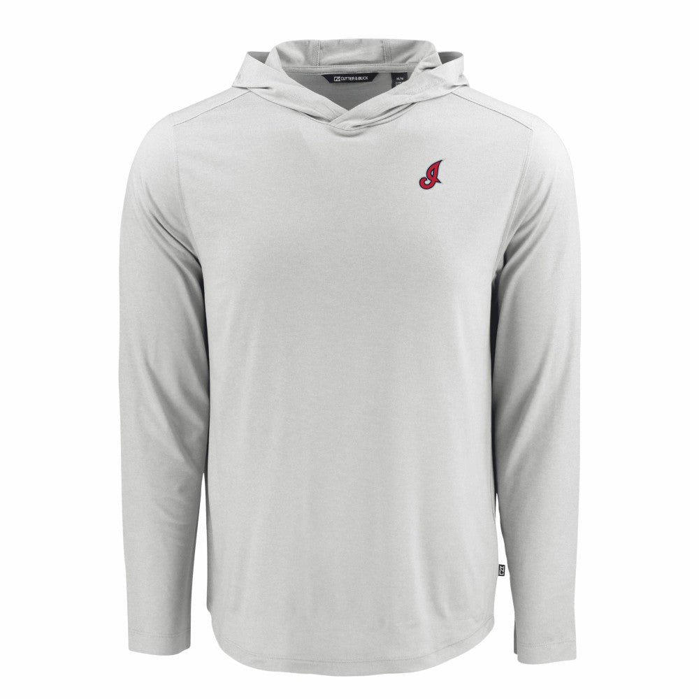 Cleveland Guardians Cutter & Buck Coastline Epic Comfort Recycled Eco Hoodie Long Sleeve T-Shirt - Gray - MLB Sale
