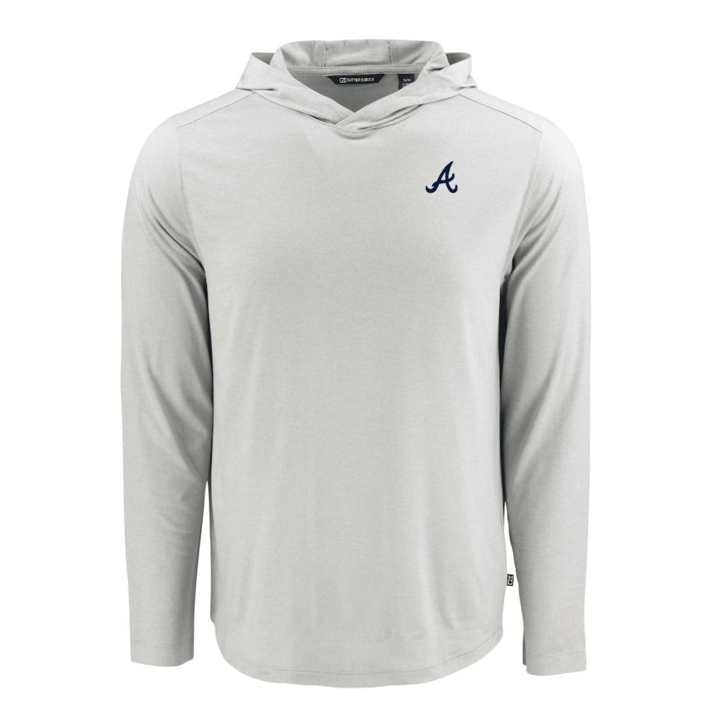 Atlanta Braves Cutter & Buck Coastline Epic Comfort Recycled Eco Hoodie Long Sleeve T-Shirt - Gray - MLB Online