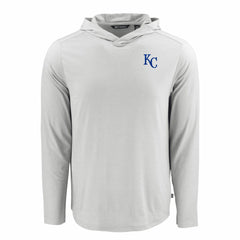 Kansas City Royals Cutter & Buck Coastline Epic Comfort Recycled Eco Hoodie Long Sleeve T-Shirt - Gray - MLB Lifestyle