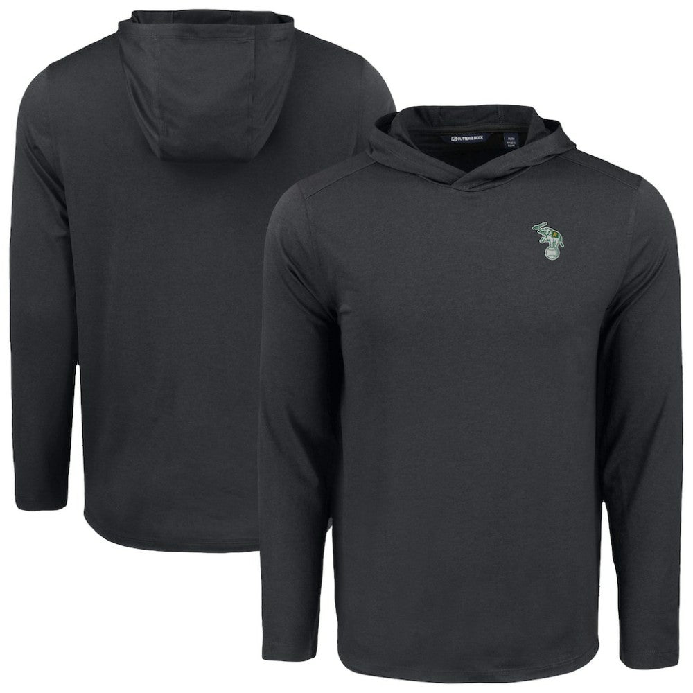 Athletics Cutter & Buck Coastline Epic Comfort Recycled Eco Hoodie Long Sleeve T-Shirt - Black - MLB Online