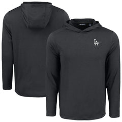Los Angeles Dodgers Cutter & Buck Coastline Epic Comfort Recycled Eco Hoodie Long Sleeve T-Shirt - Black - MLB Lifestyle