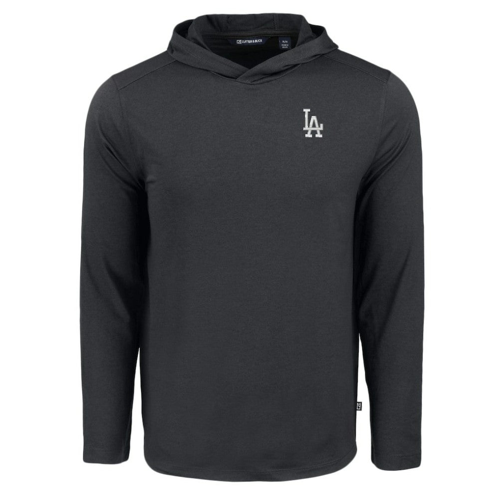Los Angeles Dodgers Cutter & Buck Coastline Epic Comfort Recycled Eco Hoodie Long Sleeve T-Shirt - Black - MLB Lifestyle