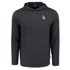 Los Angeles Dodgers Cutter & Buck Coastline Epic Comfort Recycled Eco Hoodie Long Sleeve T-Shirt - Black - MLB Lifestyle