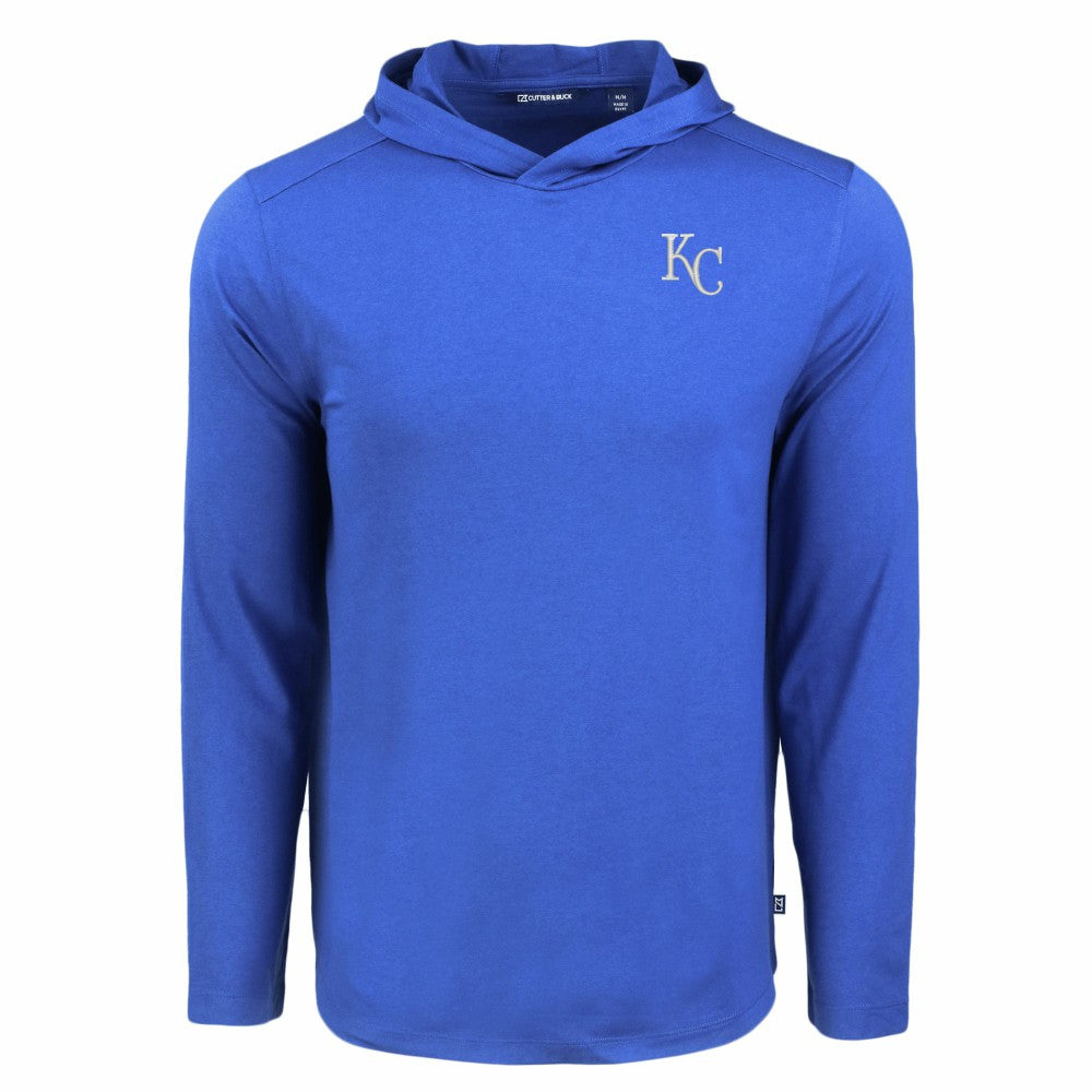 Kansas City Royals Cutter & Buck Coastline Epic Comfort Recycled Eco Hoodie Long Sleeve T-Shirt - Royal - MLB Sale