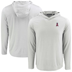 Los Angeles Angels Cutter & Buck Coastline Epic Comfort Recycled Eco Hoodie Long Sleeve T-Shirt - Gray - MLB on Sale