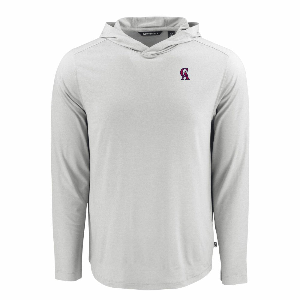 Los Angeles Angels Cutter & Buck Coastline Epic Comfort Recycled Eco Hoodie Long Sleeve T-Shirt - Gray - MLB Sale