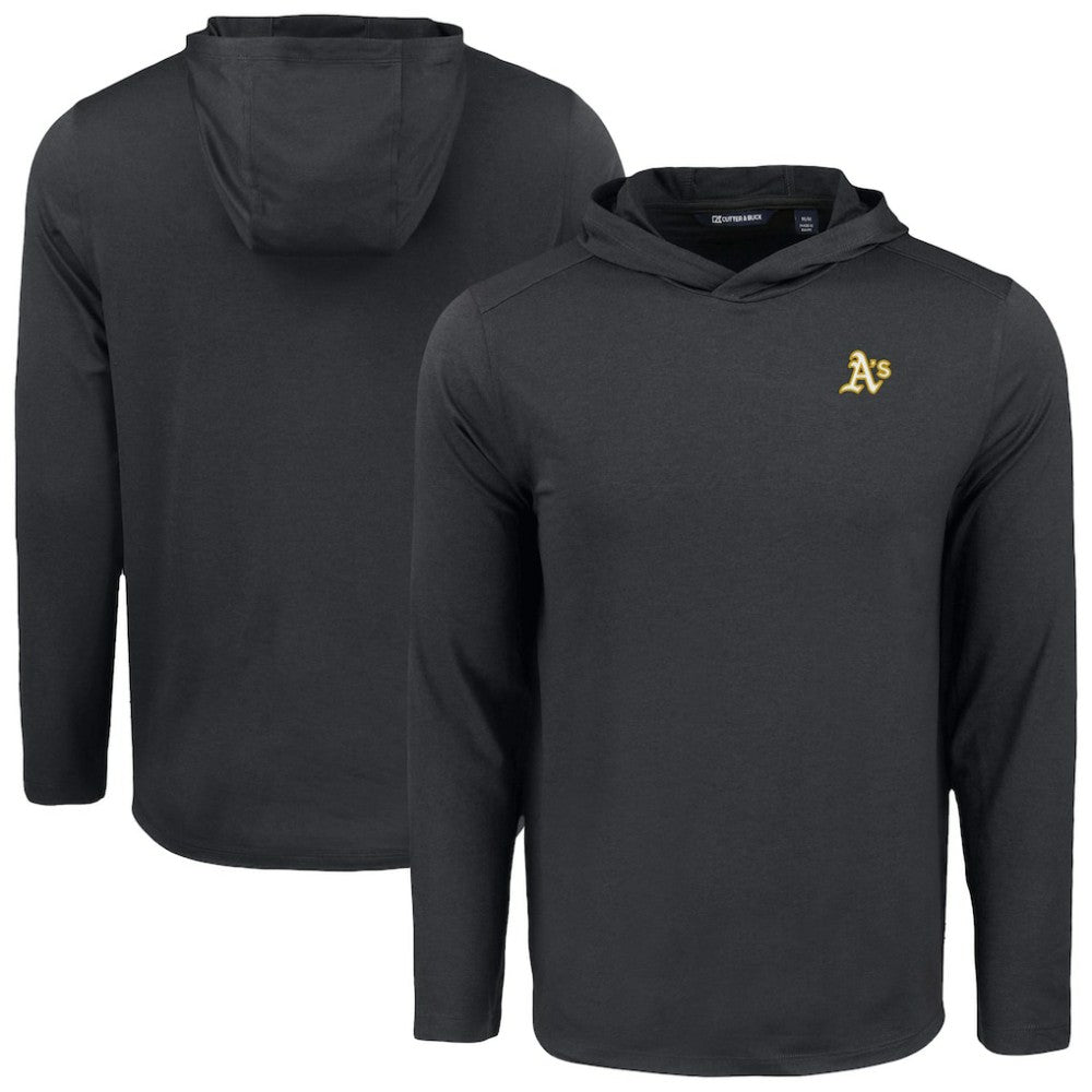 Athletics Cutter & Buck Coastline Epic Comfort Recycled Eco Hoodie Long Sleeve T-Shirt - Black - MLB Discount