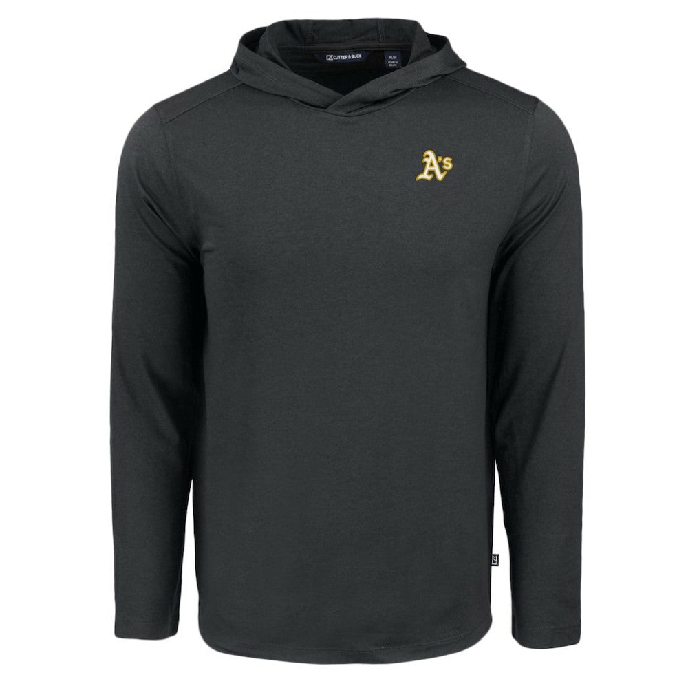 Athletics Cutter & Buck Coastline Epic Comfort Recycled Eco Hoodie Long Sleeve T-Shirt - Black - MLB Discount