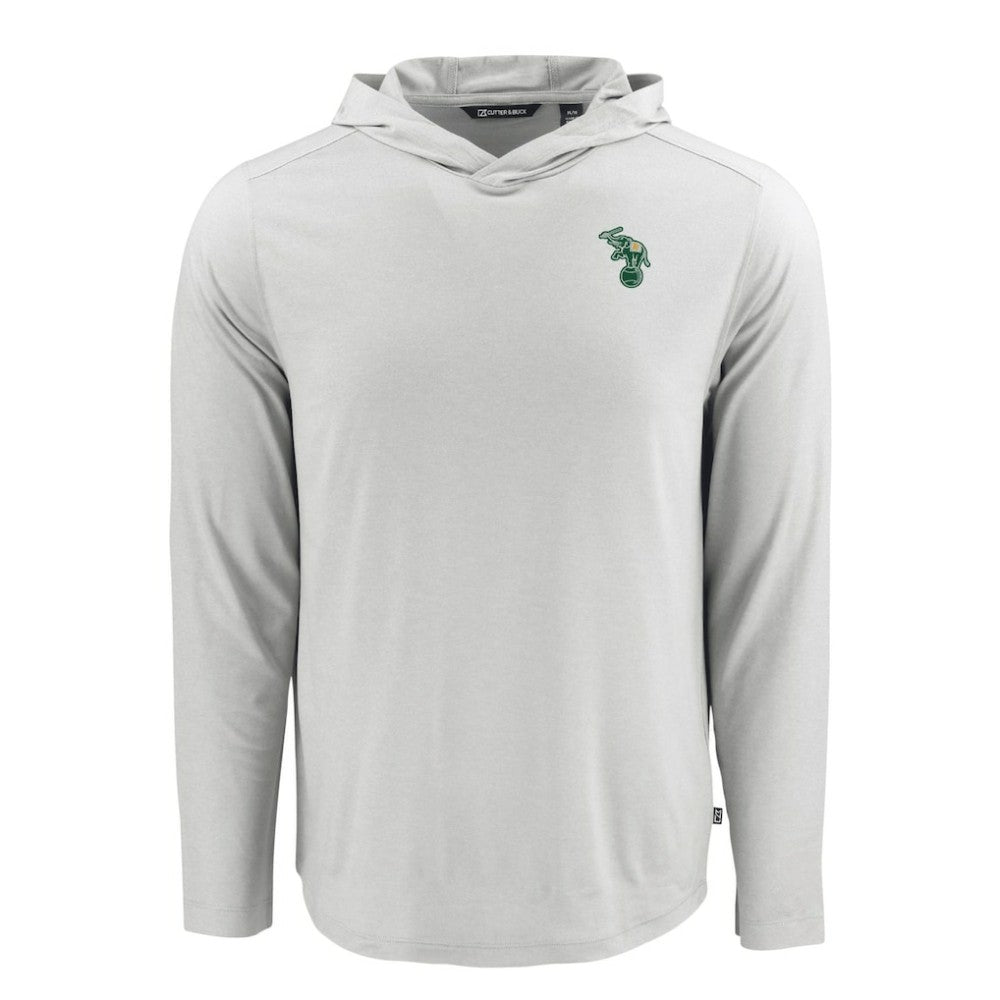 Athletics Cutter & Buck Coastline Epic Comfort Recycled Eco Hoodie Long Sleeve T-Shirt - Gray - MLB on Sale