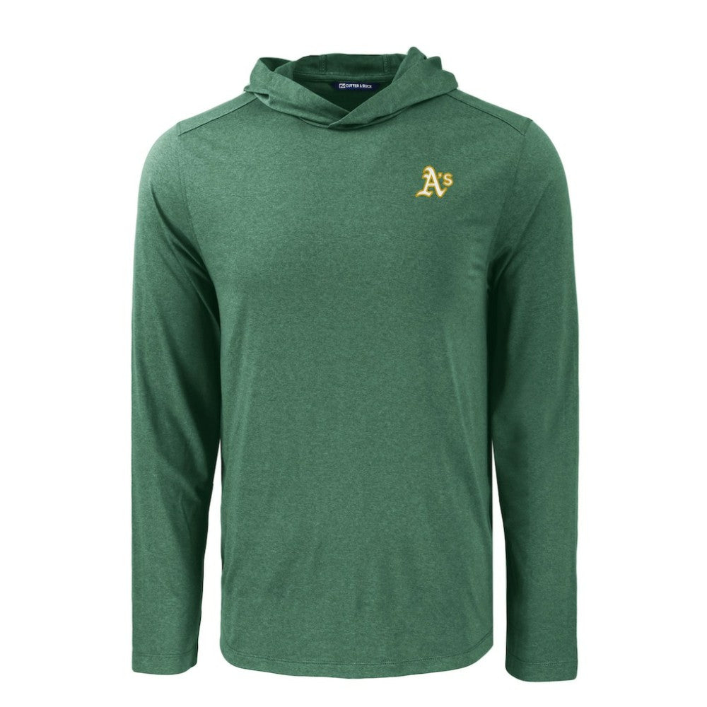 Athletics Cutter & Buck Coastline Epic Comfort Recycled Eco Hoodie Long Sleeve T-Shirt - Green - MLB Online