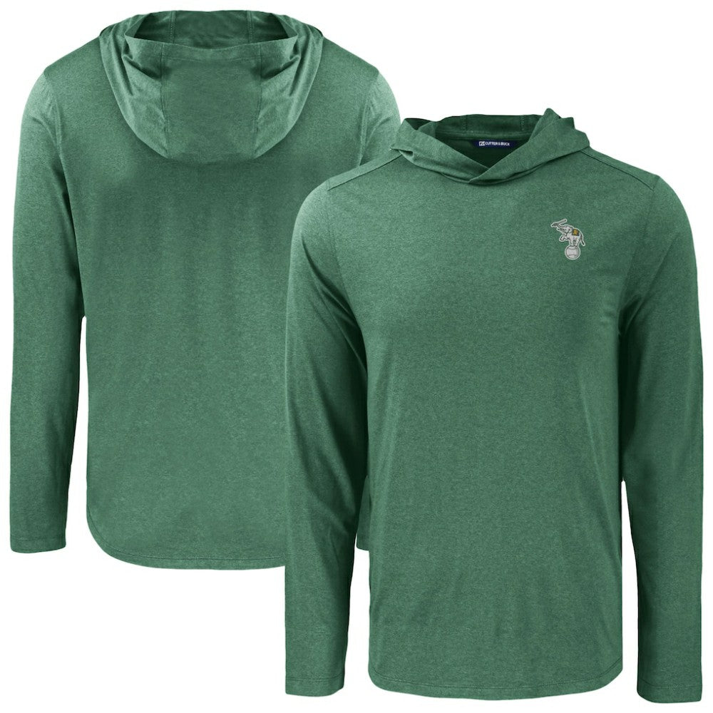 Athletics Cutter & Buck Coastline Epic Comfort Recycled Eco Hoodie Long Sleeve T-Shirt - Green - MLB on Sale