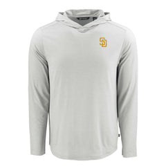 San Diego Padres Cutter & Buck Coastline Epic Comfort Recycled Eco Hoodie Long Sleeve T-Shirt - Gray - MLB Lifestyle