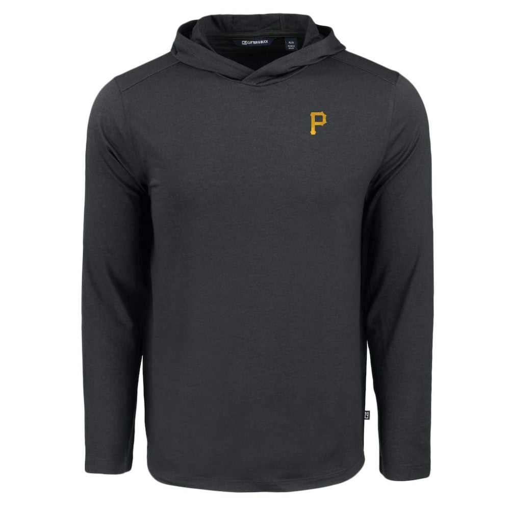 Pittsburgh Pirates Cutter & Buck Coastline Epic Comfort Recycled Eco Hoodie Long Sleeve T-Shirt - Black - MLB Lifestyle