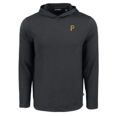 Pittsburgh Pirates Cutter & Buck Coastline Epic Comfort Recycled Eco Hoodie Long Sleeve T-Shirt - Black - MLB Lifestyle