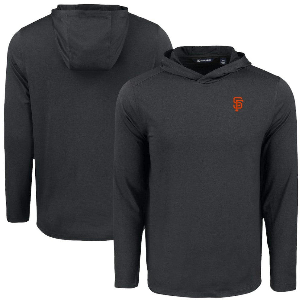 San Francisco Giants Cutter & Buck Coastline Epic Comfort Recycled Eco Hoodie Long Sleeve T-Shirt - Black - MLB Lifestyle