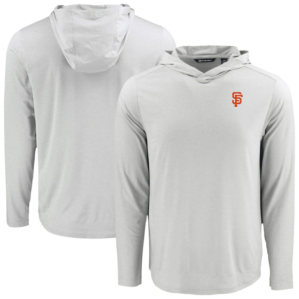 San Francisco Giants Cutter & Buck Coastline Epic Comfort Recycled Eco Hoodie Long Sleeve T-Shirt - Gray - MLB Lifestyle
