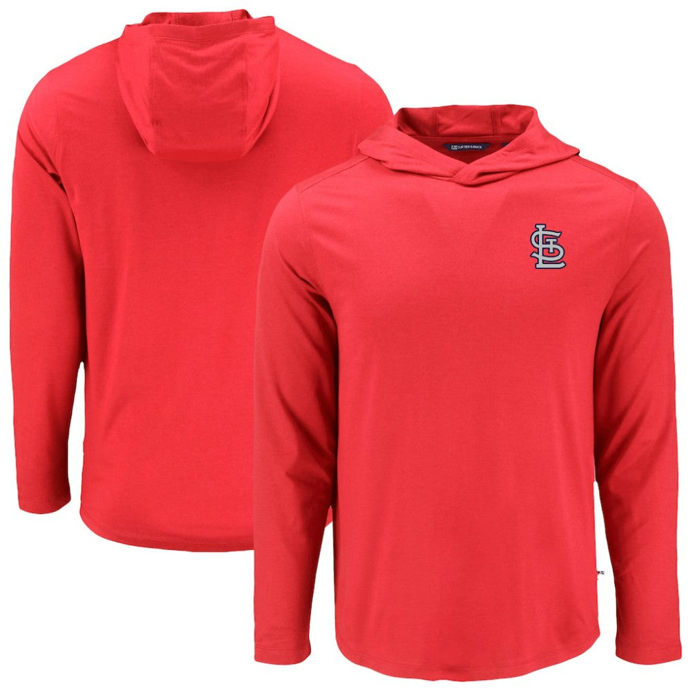 St. Louis Cardinals Cutter & Buck Coastline Epic Comfort Recycled Eco Hoodie Long Sleeve T-Shirt - Red - MLB Discount