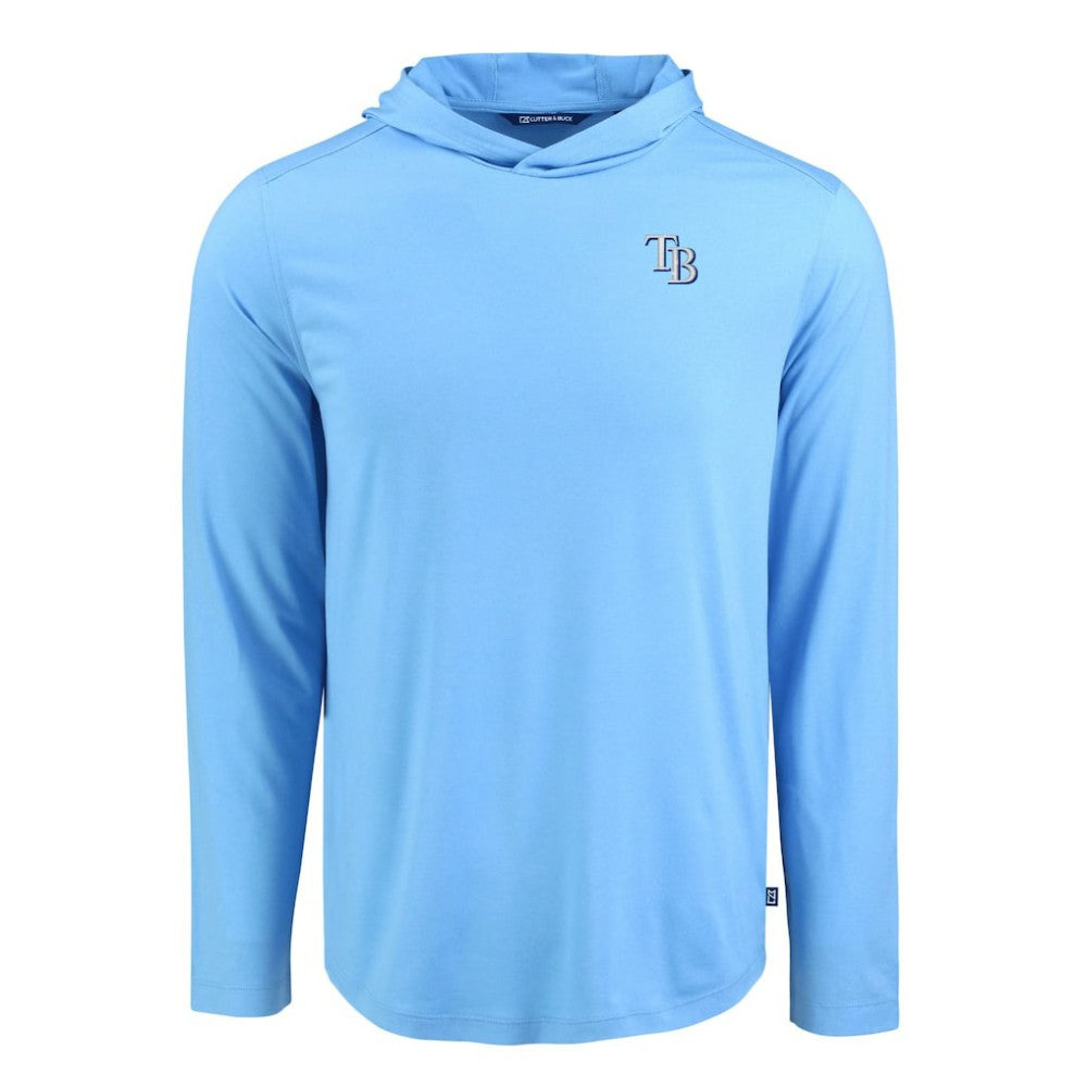 Tampa Bay Rays Cutter & Buck Coastline Epic Comfort Recycled Eco Hoodie Long Sleeve T-Shirt - Light Blue - MLB on Sale