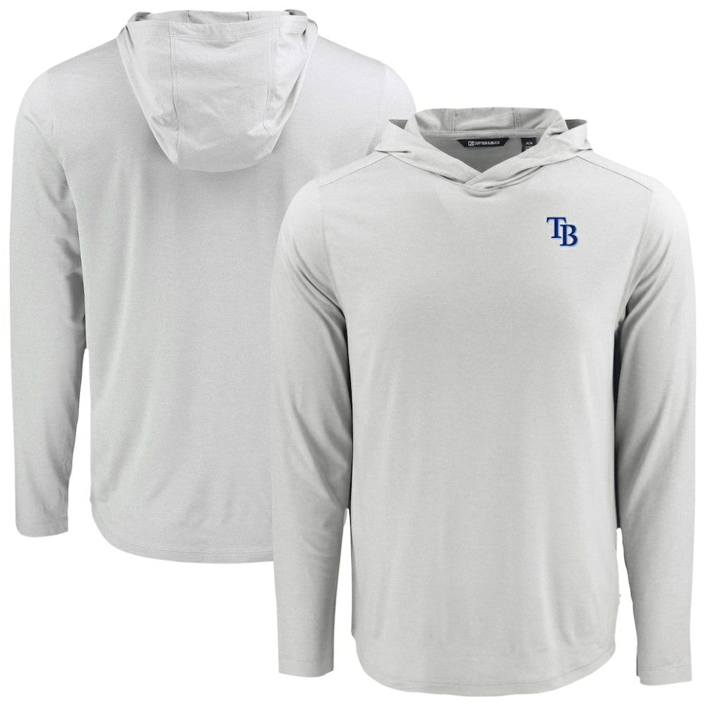 Tampa Bay Rays Cutter & Buck Coastline Epic Comfort Recycled Eco Hoodie Long Sleeve T-Shirt - Gray - MLB Sale