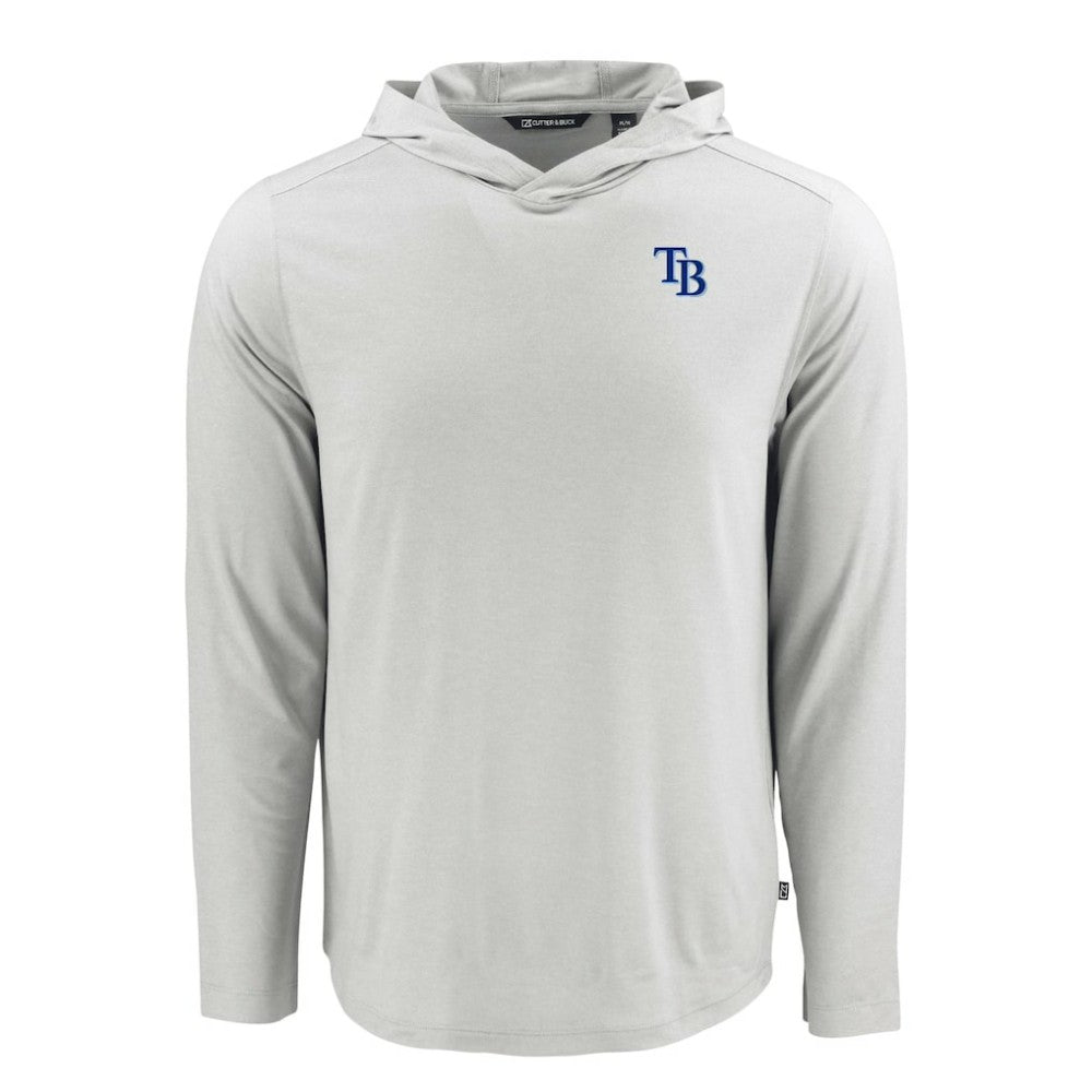 Tampa Bay Rays Cutter & Buck Coastline Epic Comfort Recycled Eco Hoodie Long Sleeve T-Shirt - Gray - MLB Sale