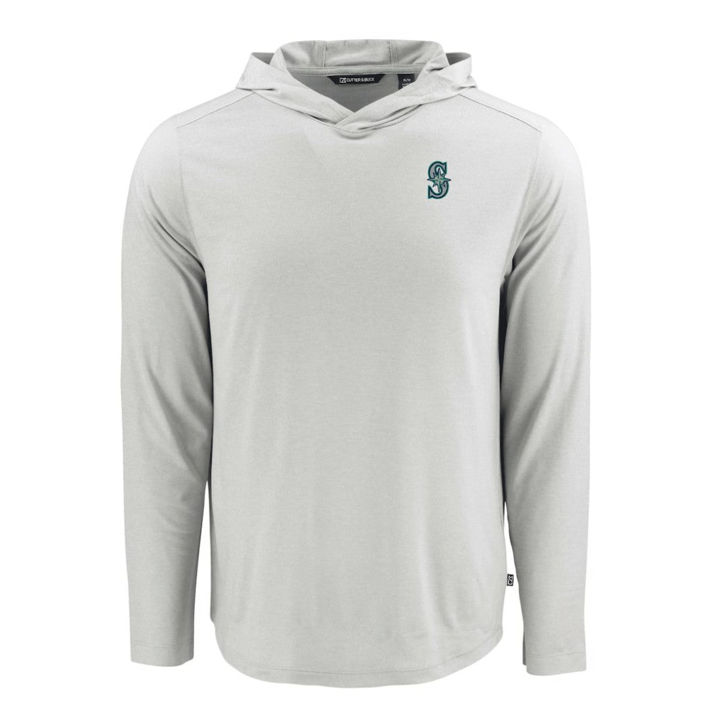 Seattle Mariners Cutter & Buck Coastline Epic Comfort Recycled Eco Hoodie Long Sleeve T-Shirt - Gray - MLB on Sale