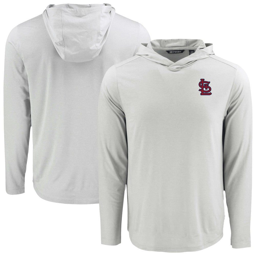 St. Louis Cardinals Cutter & Buck Coastline Epic Comfort Recycled Eco Hoodie Long Sleeve T-Shirt - Gray - MLB Discount