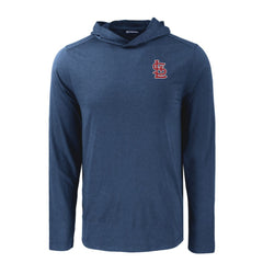 St. Louis Cardinals Cutter & Buck Coastline Epic Comfort Recycled Eco Hoodie Long Sleeve T-Shirt - Navy - MLB Lifestyle