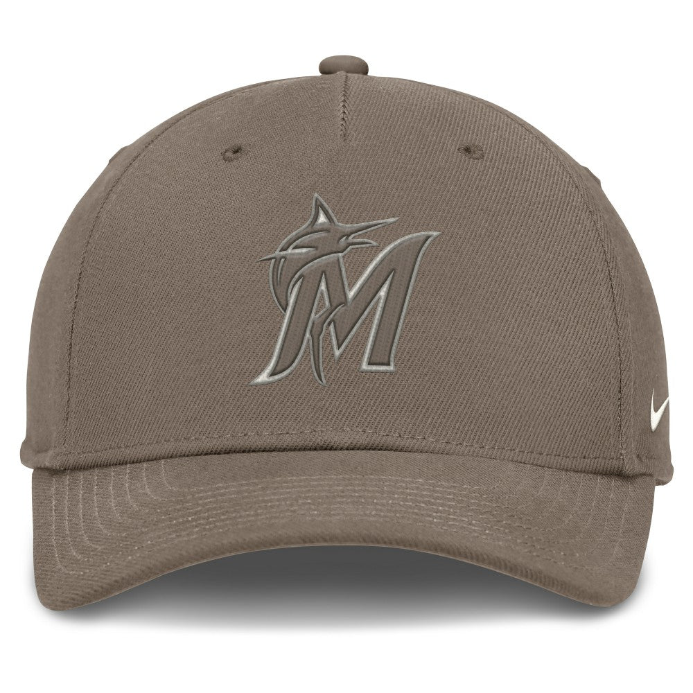 Miami Marlins Nike Rise Performance Adjustable Hat - Brown - Nike Lifestyle