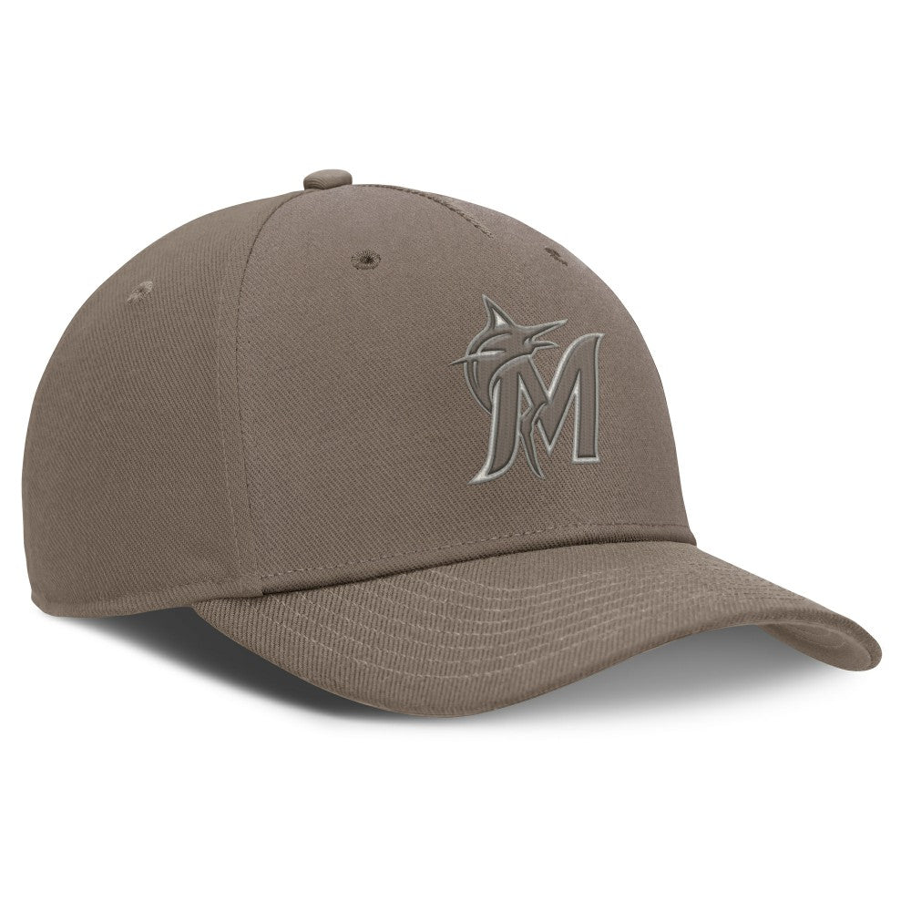 Miami Marlins Nike Rise Performance Adjustable Hat - Brown - Nike Lifestyle