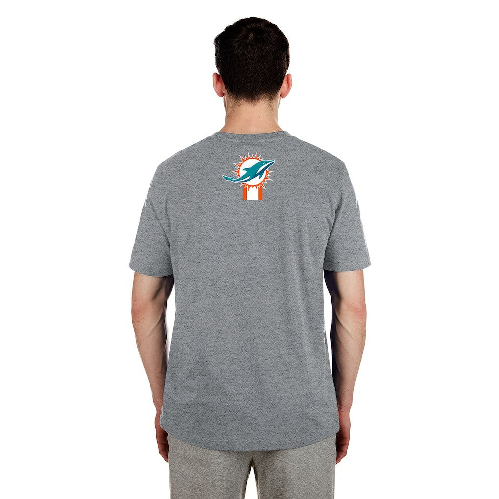 Miami Dolphins New Era 3rd Down High Density Print T-Shirt Gray