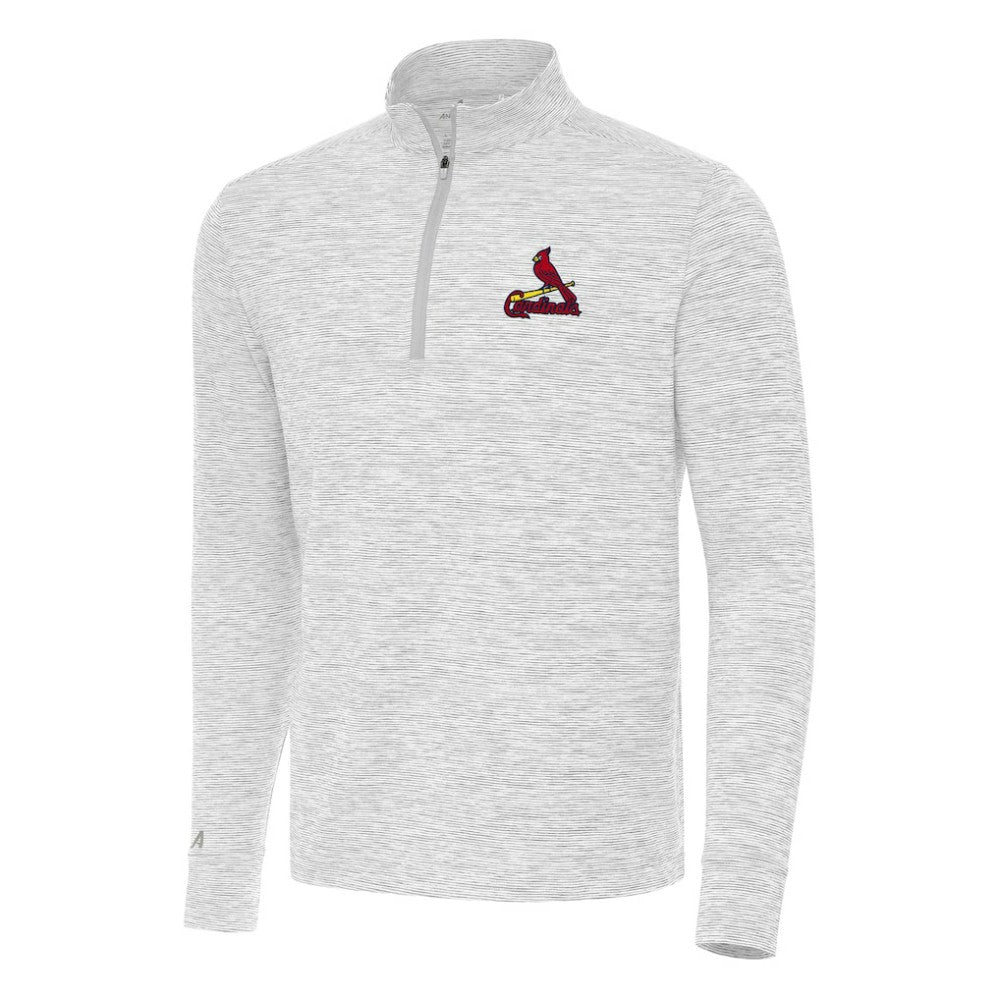 St. Louis Cardinals Antigua Cause Quarter-Zip Top - Gray/White - MLB Sale