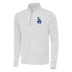 Los Angeles Dodgers Antigua Cause Quarter-Zip Top - Gray/White - MLB Discount