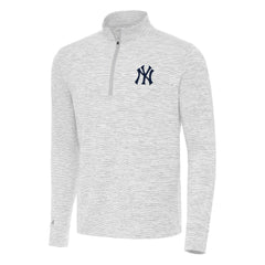 New York Yankees Antigua Cause Quarter-Zip Top - Gray/White - MLB Discount
