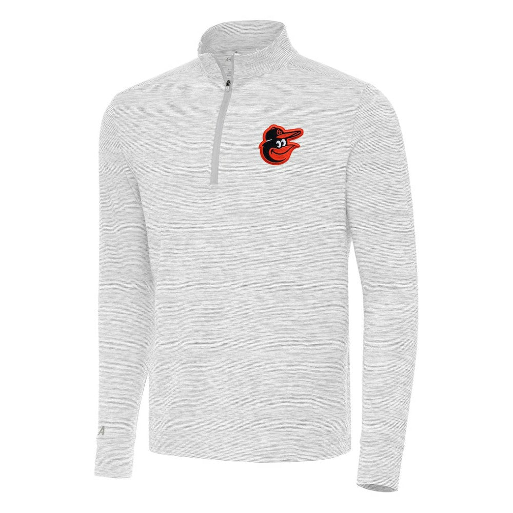 Baltimore Orioles Antigua Cause Quarter-Zip Top - Gray/White - MLB Sale