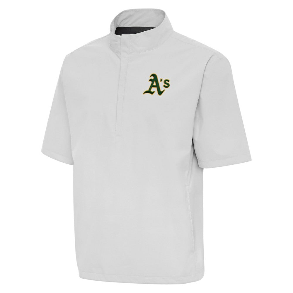Athletics Antigua Brisk Quarter-Zip Wind Shirt - Heather Gray - MLB Sale