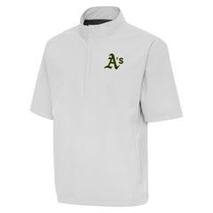 Athletics Antigua Brisk Quarter-Zip Wind Shirt - Heather Gray - MLB Sale