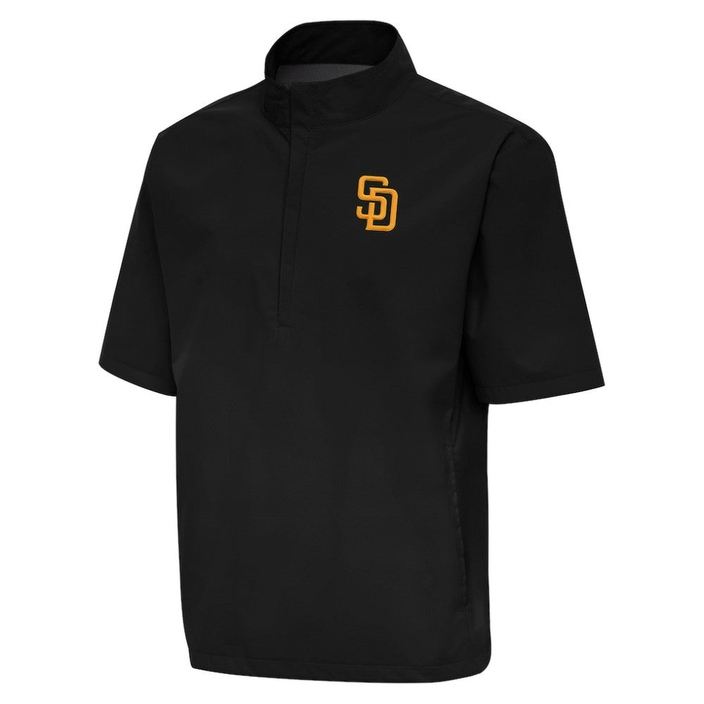 San Diego Padres Antigua Brisk Quarter-Zip Wind Shirt - Black - MLB on Sale