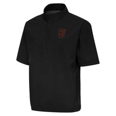 San Francisco Giants Antigua Brisk Quarter-Zip Wind Shirt - Black - MLB on Sale