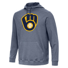 Milwaukee Brewers Antigua Cloud Pullover Hoodie - Heather Navy - MLB Lifestyle
