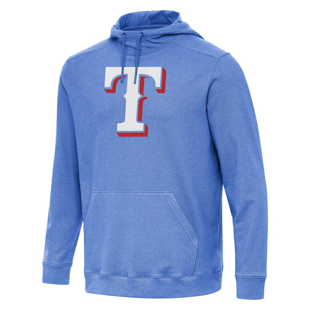 Texas Rangers Antigua Cloud Pullover Hoodie - Heather Royal - MLB Discount