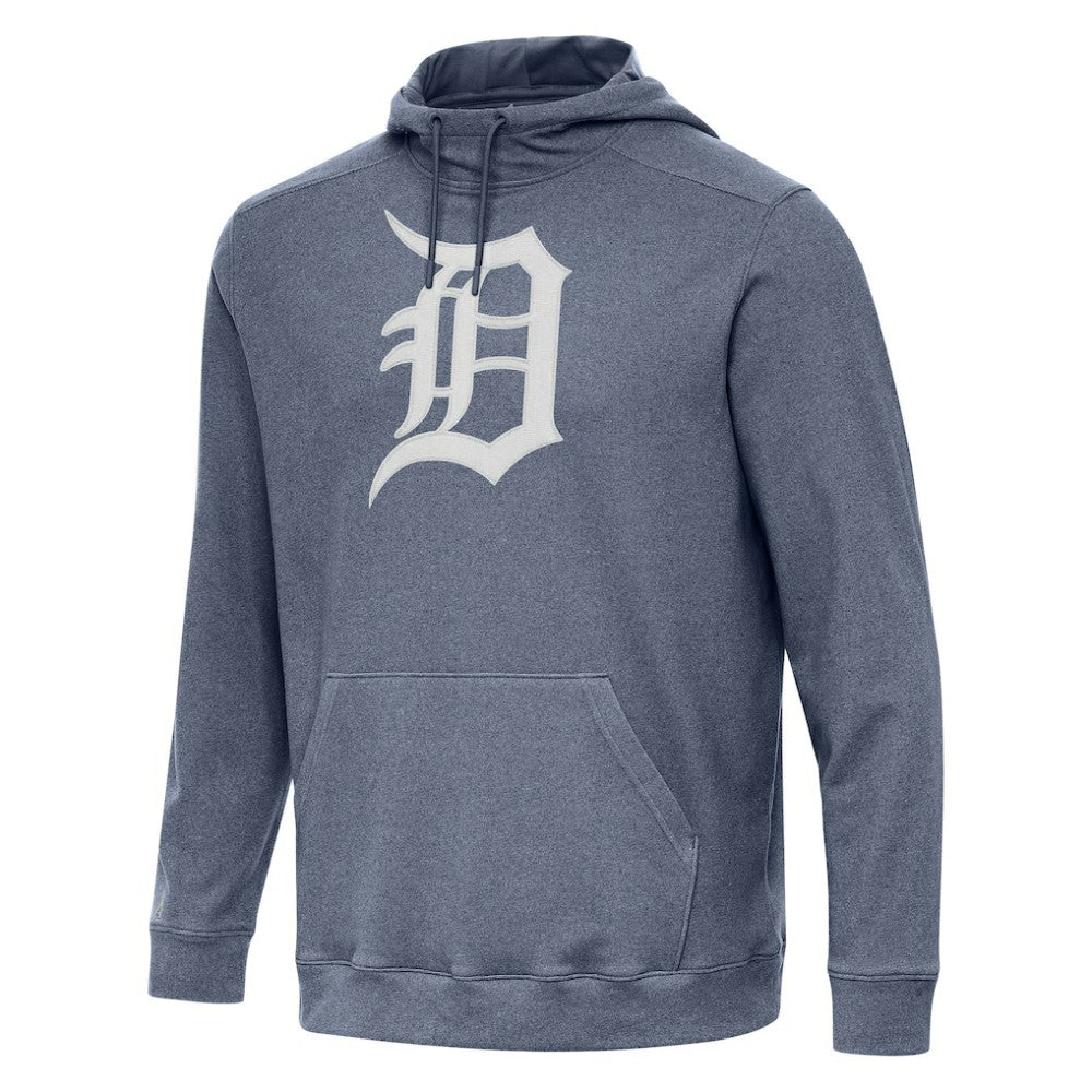 Detroit Tigers Antigua Cloud Pullover Hoodie - Heather Navy - MLB Lifestyle
