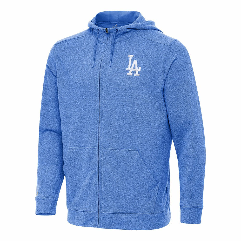 Los Angeles Dodgers Antigua Effortless Full-Zip Hooded Jacket - Heather Royal - MLB Lifestyle