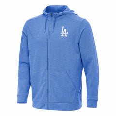 Los Angeles Dodgers Antigua Effortless Full-Zip Hooded Jacket - Heather Royal - MLB Lifestyle