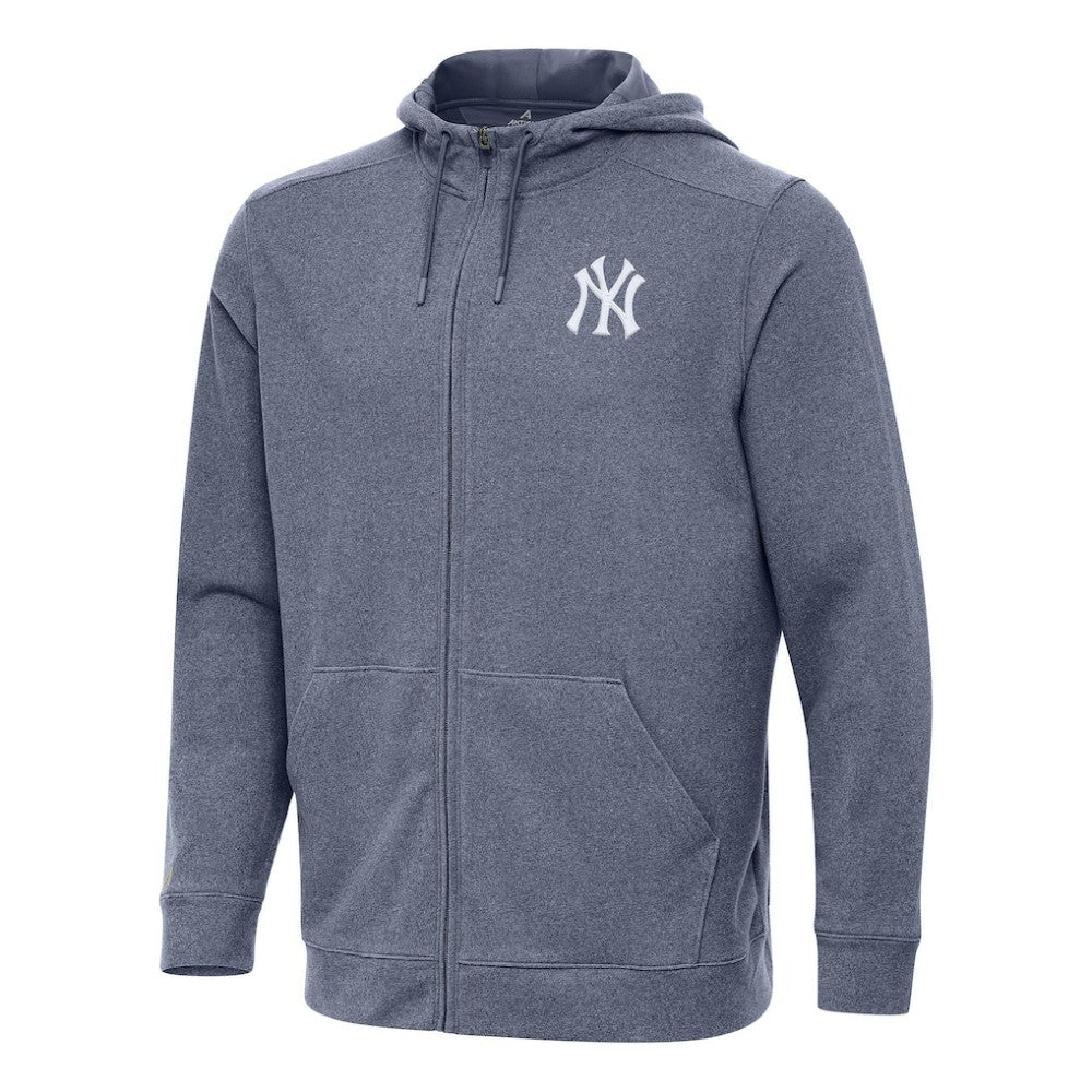 New York Yankees Antigua Effortless Full-Zip Hooded Jacket - Heather Navy - MLB on Sale