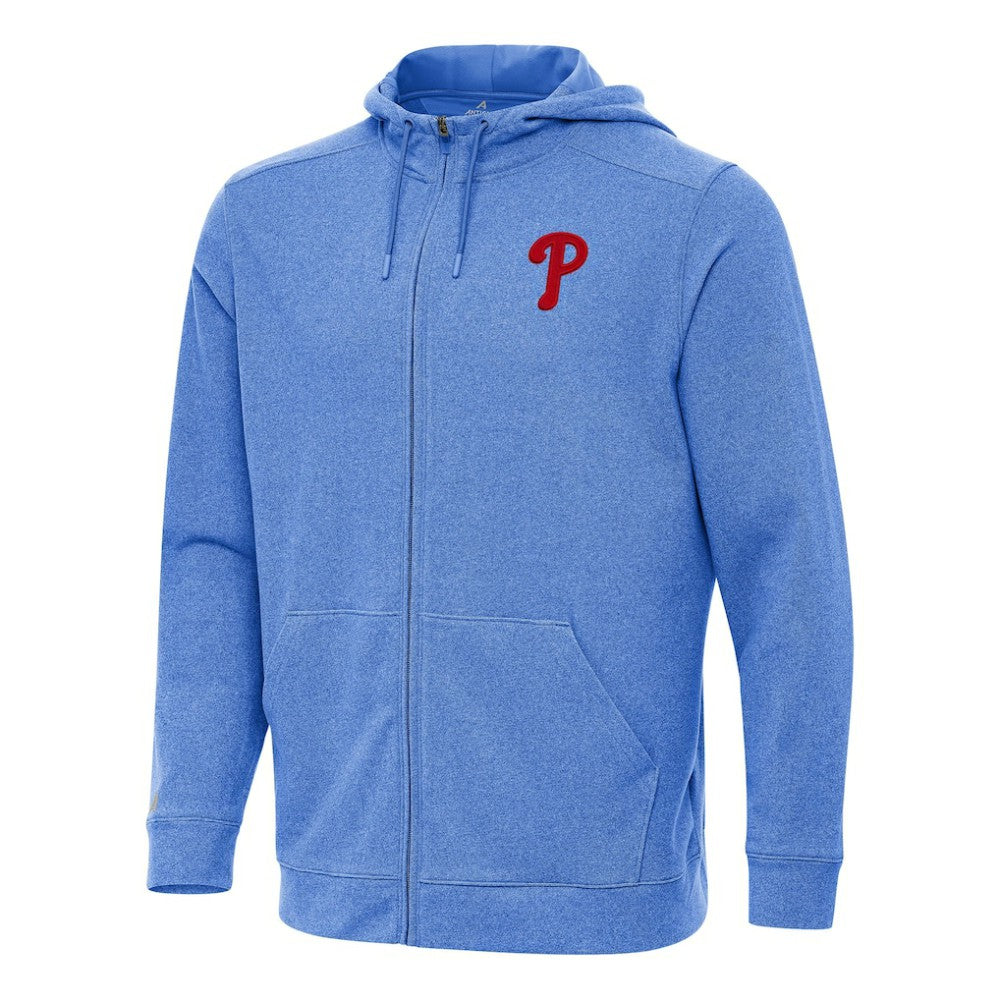 Philadelphia Phillies Antigua Effortless Full-Zip Hooded Jacket - Heather Royal - MLB Online
