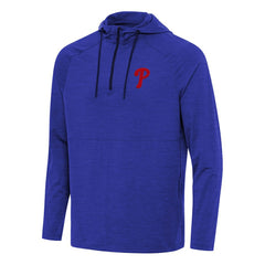 Philadelphia Phillies Antigua Spikes Quarter-Zip Pullover Hoodie - Heather Royal - MLB Sale