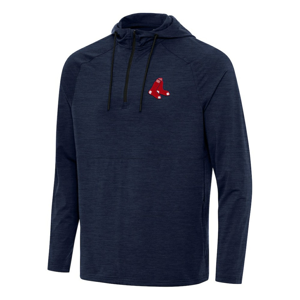 Boston Red Sox Antigua Spikes Quarter-Zip Pullover Hoodie - Heather Navy - MLB Online