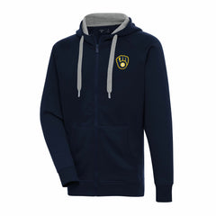 Milwaukee Brewers Antigua Big & Tall Victory Full-Zip Hoodie Jacket - Navy - MLB Lifestyle