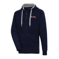 Atlanta Braves Antigua Big & Tall Victory Full-Zip Hoodie Jacket - Navy - MLB Sale